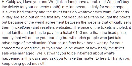 Lellina23's tweet photo. @coldplay PLEASE DO SOMETHING!!!! #Coldplay #ColdplayMilano #Coldplay2017 #ColdplayItaly https://t.co/M2rmeU1zaN