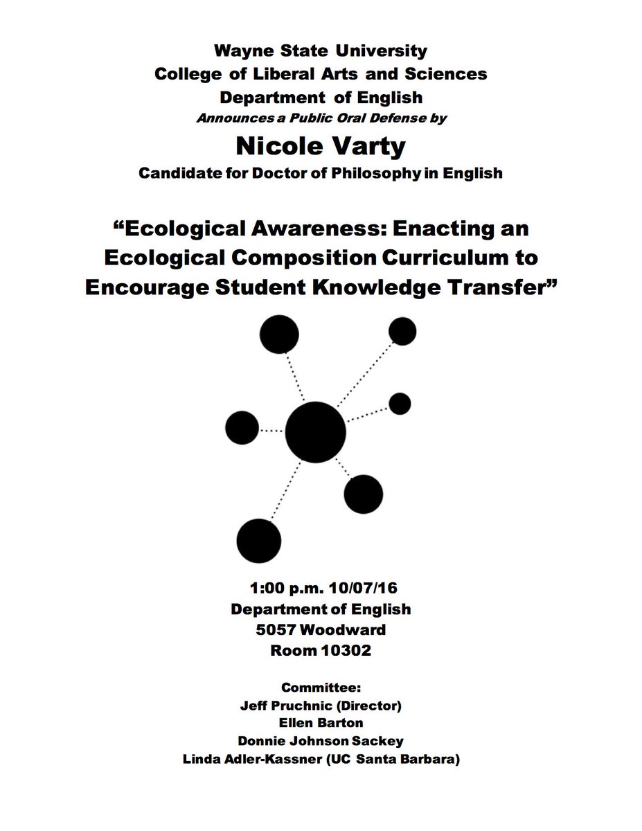 WSU_Comp's tweet photo. Congratulations to Dr. Nicole Varty on the successful defense of her dissertation! https://t.co/XZWfwiOQPS