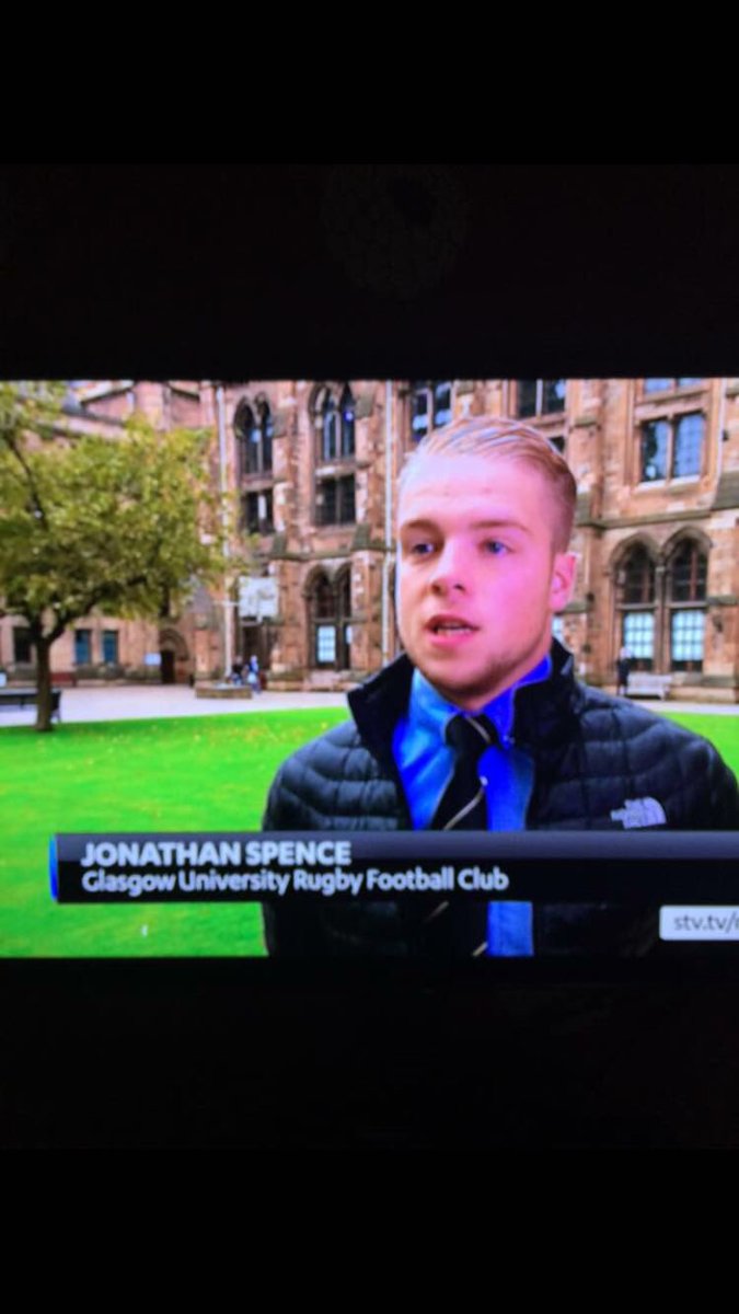 GUSAMensRugby's tweet photo. Great to see our captain representing on STV, warning about the effects of concussion #slicklid #slickrig #captain https://t.co/s62onxBoyh