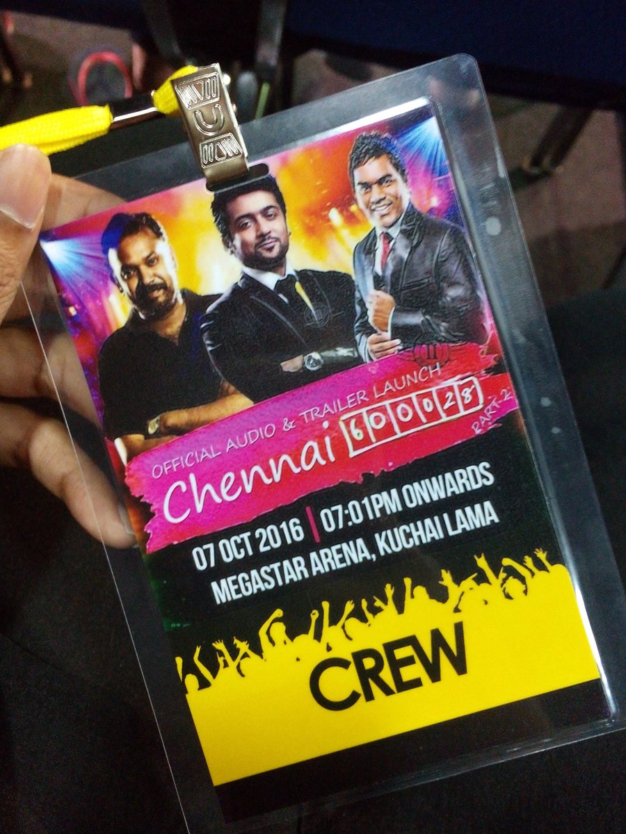 Was at the audio launch of #Chennai600028 ,it was my pleasure to meet every celebrities there especially Suriya sir!