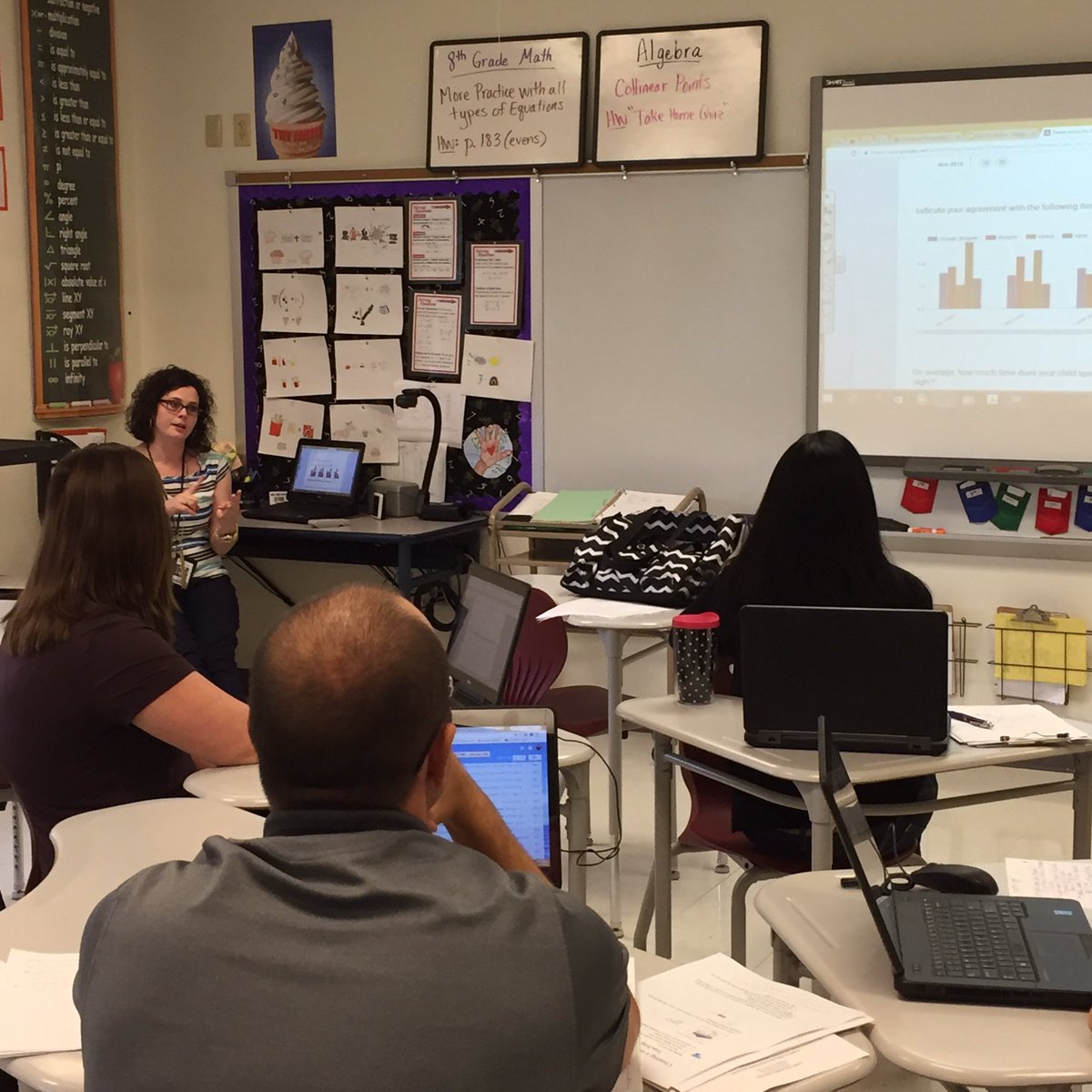 M19_MMS's tweet image. Teachers collaborating at in-service today
