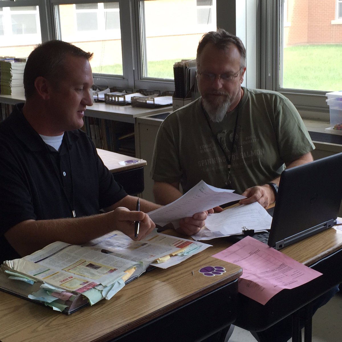 M19_MMS's tweet image. Teachers collaborating at in-service today