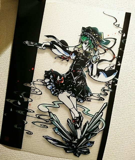 ট ইট র Tsubameyado オーダー色紙制作中 今週末の東方紅楼夢12新作はこちらの映姫切り絵柄クリアポスターです 白版が打ってありますので落ちる影を楽しみながら飾っていただけます 4号館い33ab Tsubameyadoにてお待ちしております