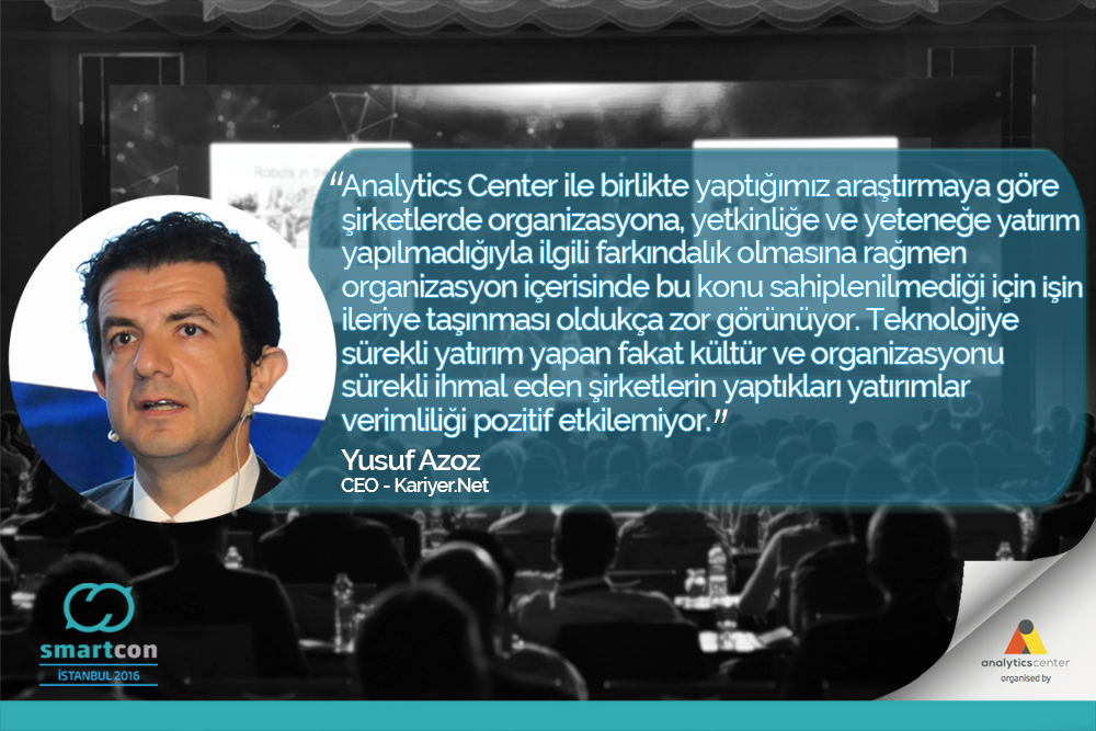 smartconglobal's tweet photo. '@AnalyticsCenter ile birlikte yaptığımız araştırmaya göre şirketlerde organizasyona..'  @yusufazoz @kariyernet #smartcon2016 #BigData https://t.co/U6zVvEKCP5