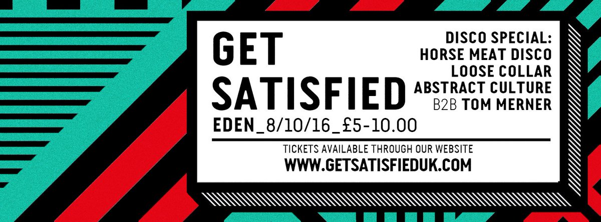 Catch <a href="/horsemeatdisco/">Horse Meat Disco</a> at Eden Garden Bar &amp; Club in West Cliff, Bournemouth <a href="/GetSatisfiedHQ/">Get Satisfied</a> final few tickets are £10 fatso.ma/qPK