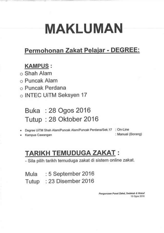 Smf Perakaunan On Twitter Sebarkan Permohonan Bantuan Zakat Uitm
