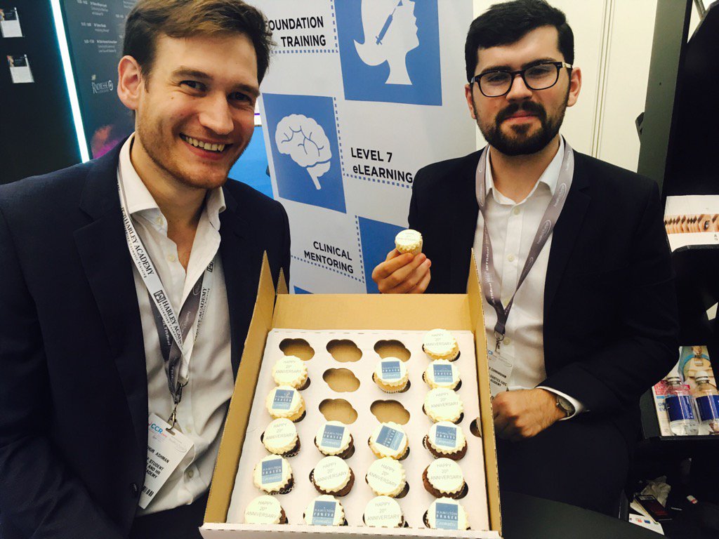 HarleyAcademy's tweet photo. Thanks @HamiltonFraser for the cakes! Happy anniversary! #CCR2016 #CCRexpo #cosmeticinsurance https://t.co/O36lDB4gSF
