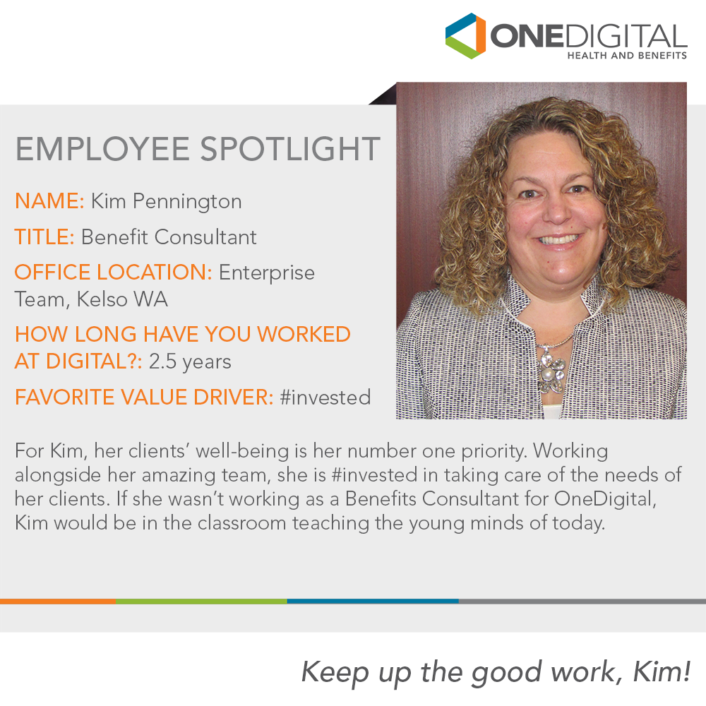WeAreOneDigital's tweet photo. Putting Kim Pennington in the spotlight for all of her amazing work at OneDigital! #insideonedigital https://t.co/FGJH23wcSs