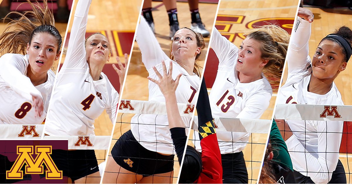 GopherVBall's tweet image. The #Gophers have had 5⃣ people with double-digit kills this season.🏐