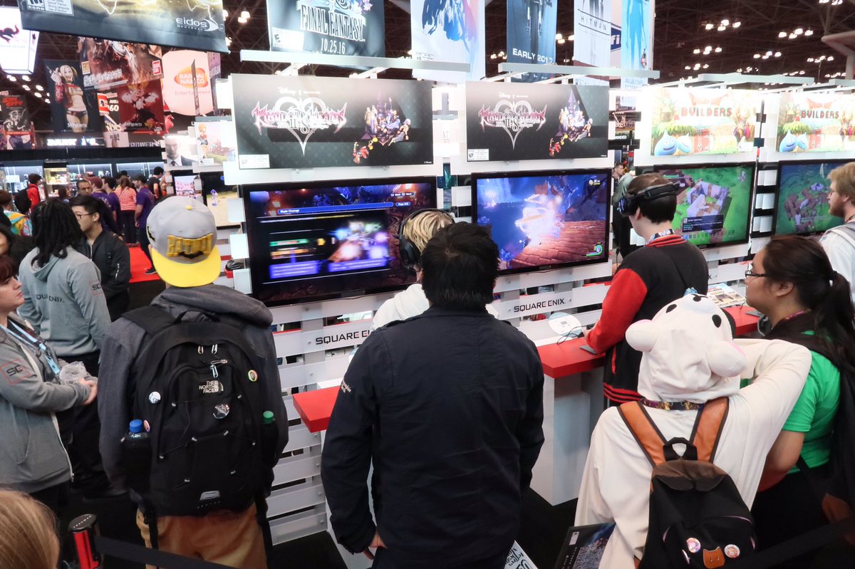 SquareEnix's tweet image. We have two ways to get yourself a @KINGDOMHEARTS pin at #NYCC2016. Play the demo or sign up for @SQEXMembers!