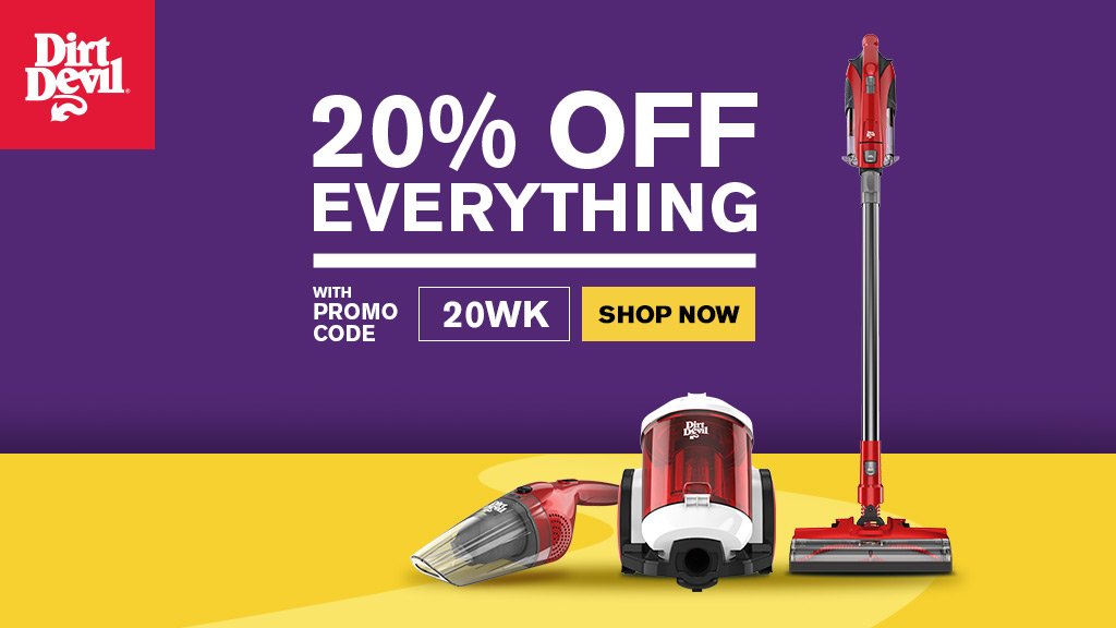 DirtDevilUK's tweet photo. #Sale this weekend - 20% off with code '20WK' at https://t.co/lZogHMOD9e  

Hurry, ends midday Tuesday! https://t.co/paDGHYJnoh