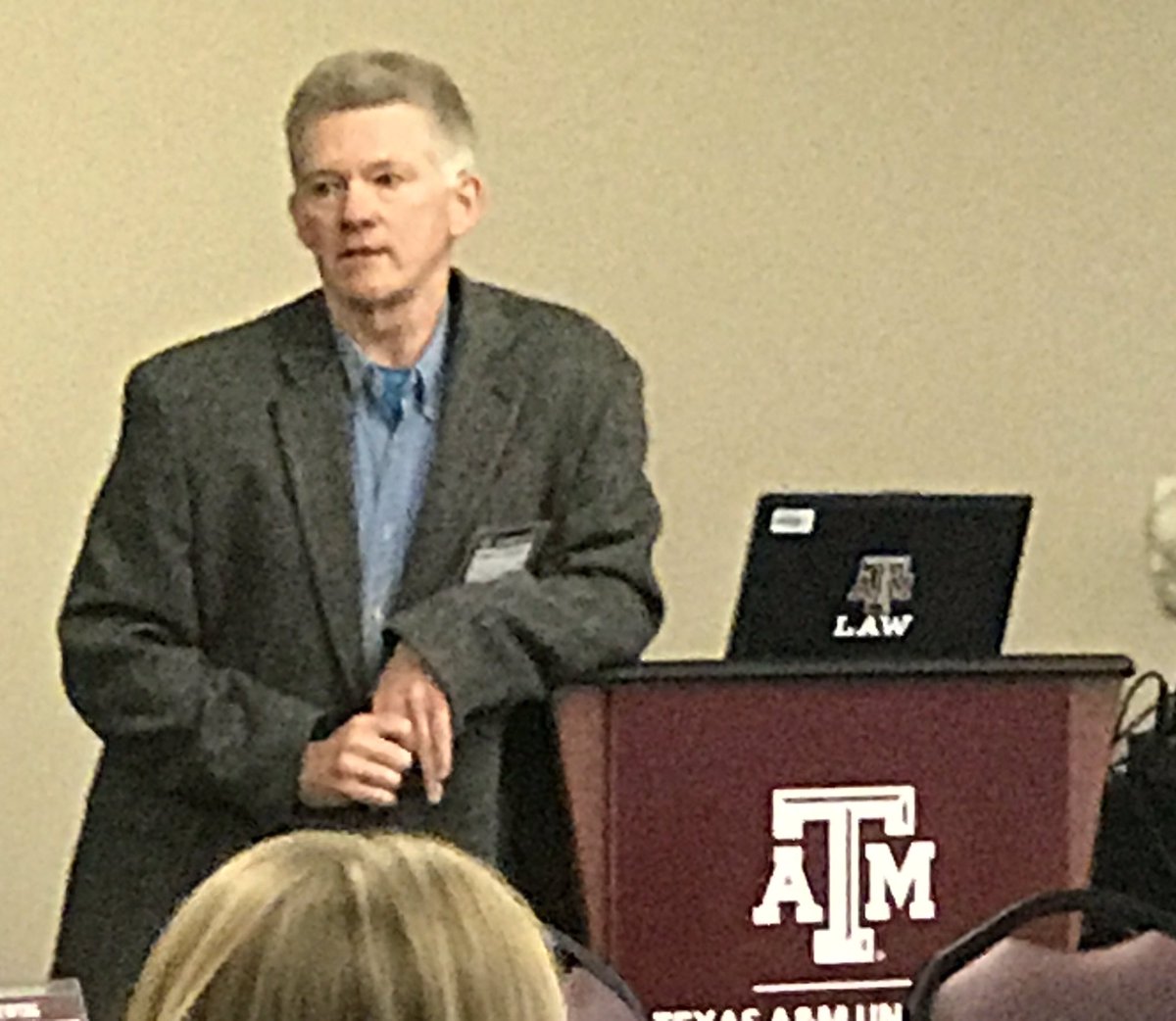 Prof_Holland's tweet photo. Prof. Liam O'Melinn explores the "Quasi-Constitutional Basis of IP Servitude" @TAMUclip @TAMULawSchool #ipsr2016 https://t.co/zQfB8JTKXw