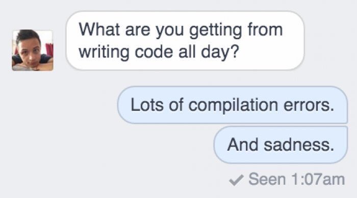 rliberoff's tweet image. Esto me llegó al corazón. ¿Qué obtenemos los #desarrolladores de #software de estar escribiendo código todo el día? #DevForLife