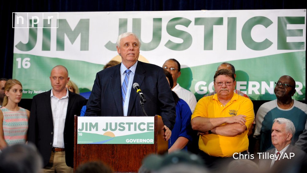 West Virginia gubernatorial candidate &amp; billionaire Jim Justice's mining companies owe millions in taxes and fines. n.pr/2dKrPvh