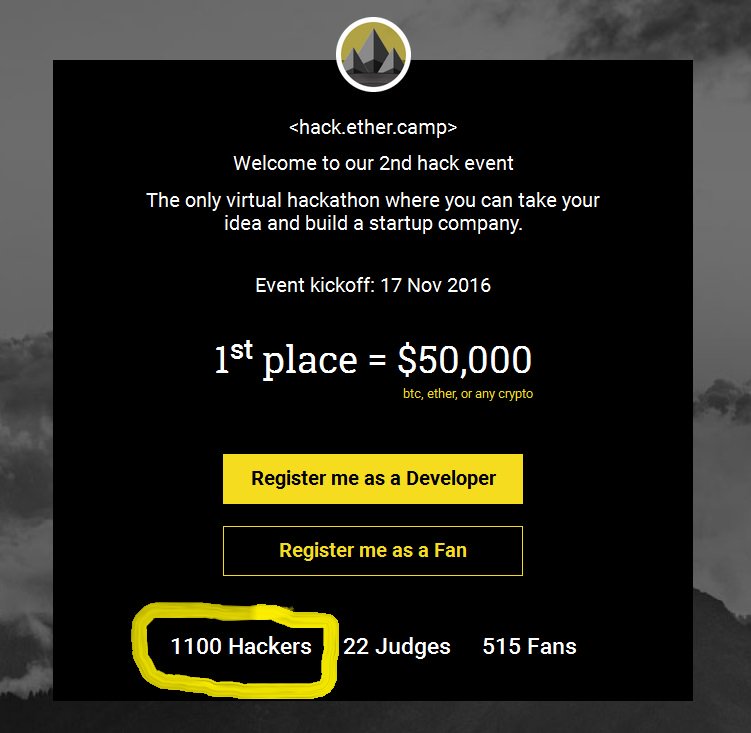 CampEther's tweet image. 1100 #hackethercamp