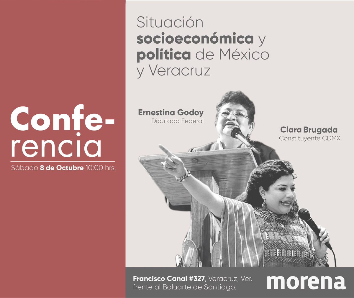 morenapuerto's tweet photo. Conferencia | Situación Socioeconómica y política de México, con la presencia @ClaraBrugadaM y @ErnestinaGodoy_ https://t.co/pgdFyeKjQB