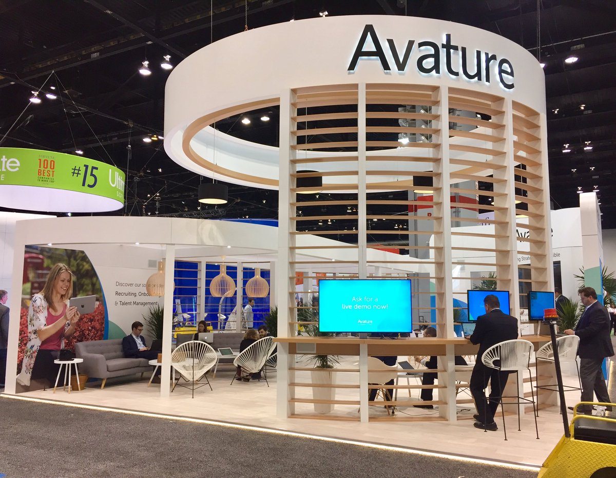 SummerCreative's tweet image. Great week seeing this design for #Avature come to life at the HR Technology Conference in Chicago. #hrtechconf #exhibitiondesign
