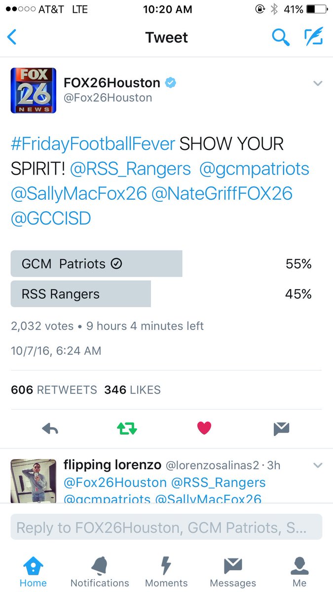 moody_bre's tweet photo. Come on guys keep votingβΌοΈβΌοΈ #GCMPINKOUT2016 #patriotnation @Fox26Houston @NateGriffFOX26 https://t.co/W16lcDITHZ