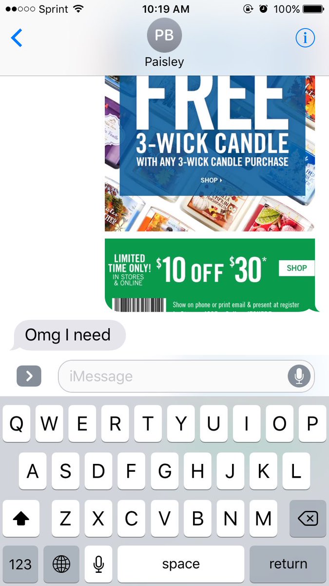 nicolecastelin's tweet photo. when u send ur mom and @paisleybayless the same coupon and get opposite reactions... #addictedtocandles https://t.co/e16CEjJxtH