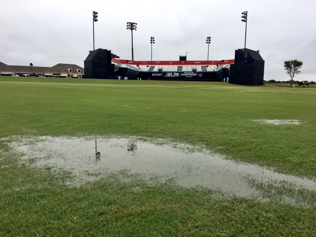WorldLongDrive's tweet photo. This Just In: First round of the 2016 #WorldLongDrive Championship has been postponed until tomorrow due to unplayable conditions. https://t.co/9EtYLY8TAN