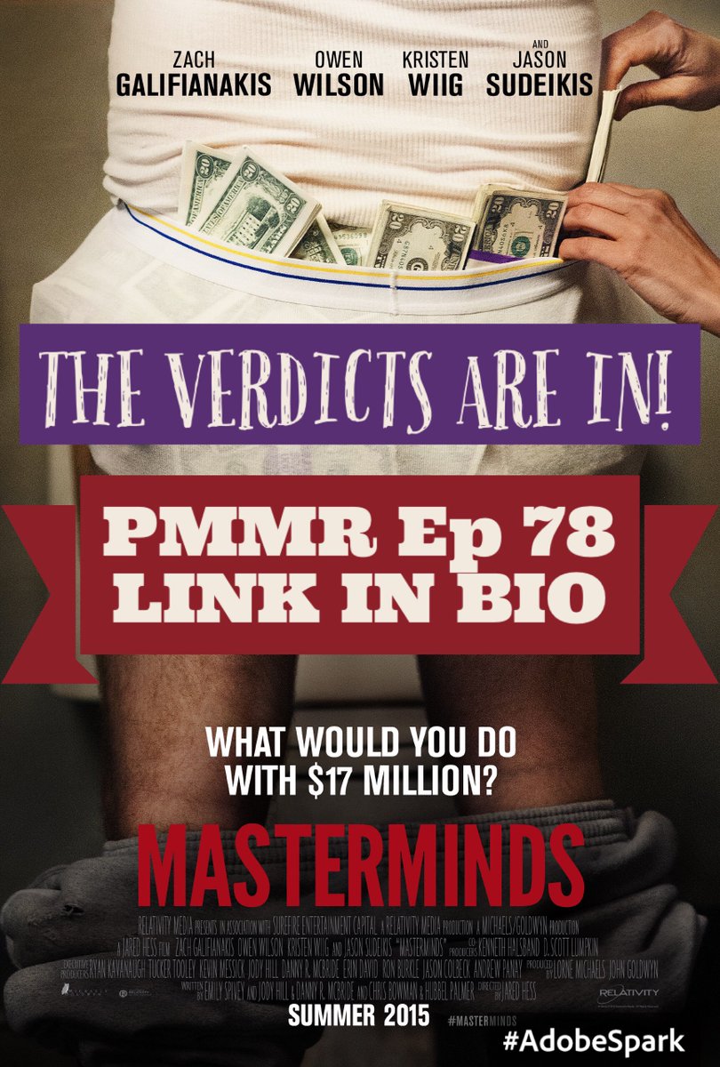 PMMReview's tweet photo. The critics couldn’t have been more wrong about Jared Hess’s new film.  Hear our thoughts on ‘Masterminds’ NOW! #movies #comedy #podcast https://t.co/CI235yJkwJ