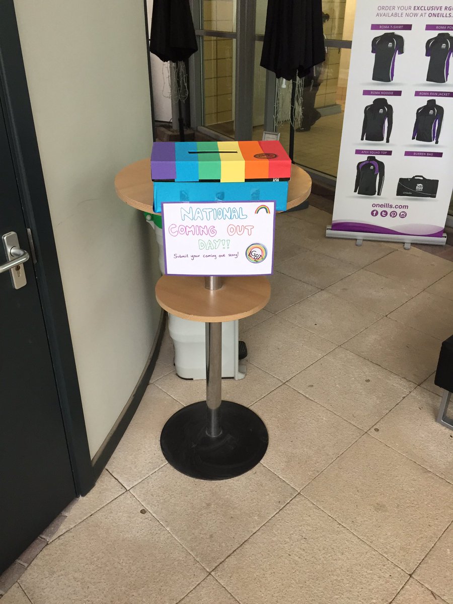 RGULGBT's tweet photo. Our #nationalComingOutDay Stories Box is out on Union Way ready for you to submit your stories! https://t.co/InX8I5iEwb