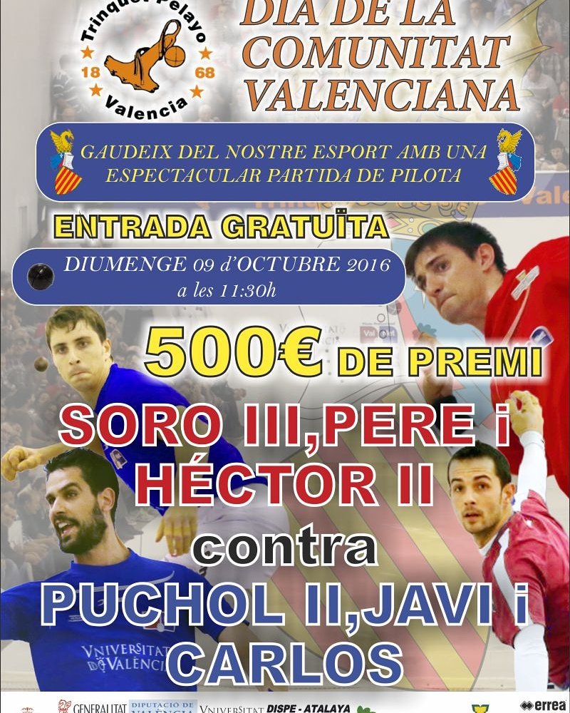 Pelayotrinquet's tweet photo. 🔛 I per gaudir del diumenge 9 d'octubre, dia de la Comunitat Valenciana, que millor, que una partida de #pilotavalenciana el #nostresport 🔴🔵 https://t.co/fV5QeDhUeV