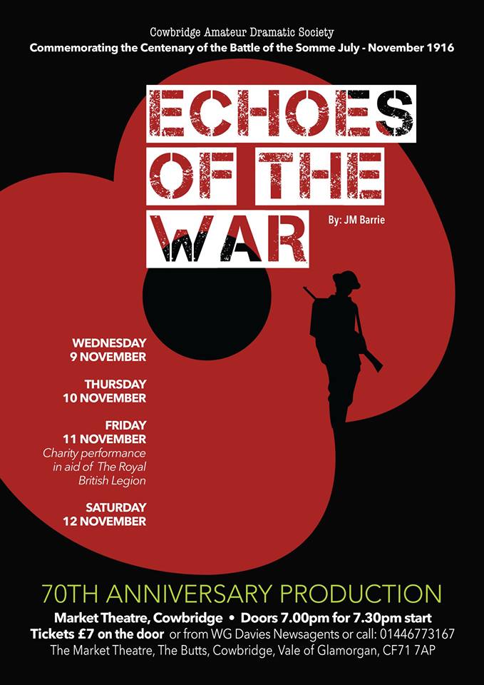 Cowbridge AmDram (@cowbridgeamdram) on Twitter photo We're commemorating the Battle of the Somme this Nov so its only right that we hv a special charity night for British Legion <a href="/PoppyLegion/">Royal British Legion</a> We're commemorating the Battle of the Somme this Nov so its only right that we hv a special charity night for British Legion <a href="/PoppyLegion/">Royal British Legion</a>
