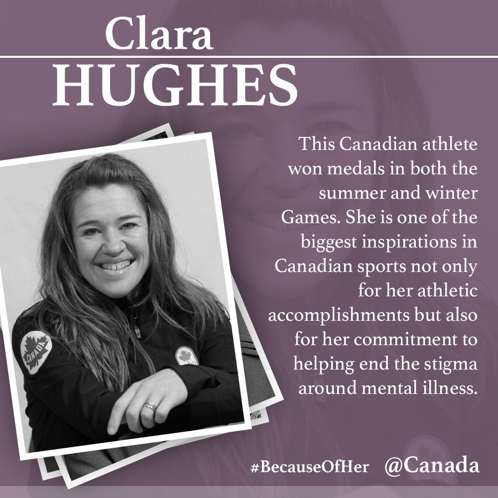 Canada's tweet image. Canadian women defy stereotypes, break boundaries and set higher standards for women everywhere #BecauseOfHer