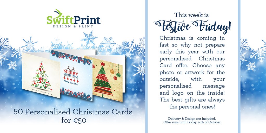 SwiftPrint_'s tweet image. Get Christmas covered with our new Christmas Card offer! #Christmas #Waterford #Business #Marketing