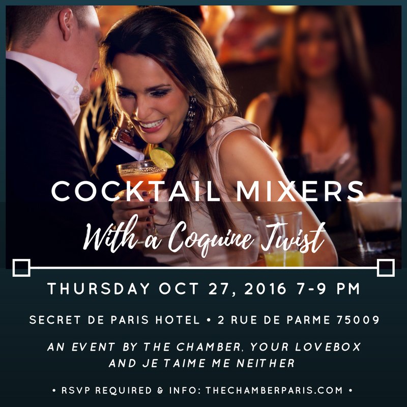 ExpatsinParis's tweet photo. #Cocktail Mixers with a #Coquine Twist in #Paris. https://t.co/DJvXMO7mR3 via @JTaimeMNeither @ChamberParis &amp; @52martinis @MeetupFR https://t.co/g3yi4cI32e