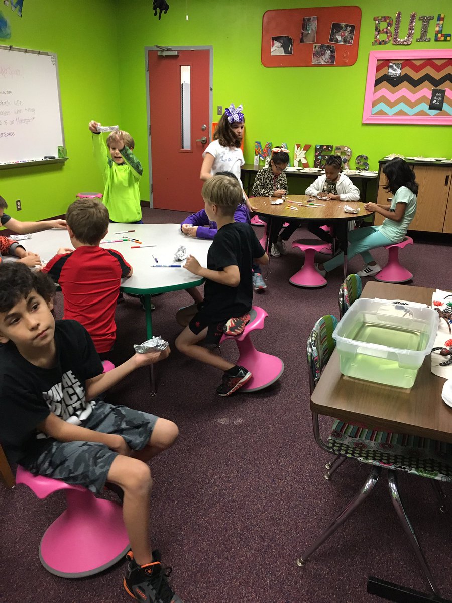 Makerspace today! We made boats and tested their buoyancy #MeekersMakers #wcemakerspace