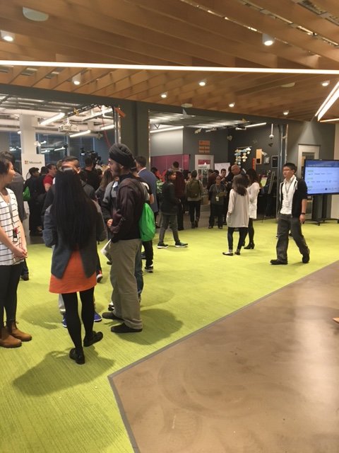 SIATSFU's tweet photo. So awesome to see SIAT alumni and prospective students at @MicrosoftVan #dot2016. Great community! The future of #BCtech looks bright. https://t.co/6UE21fktU5