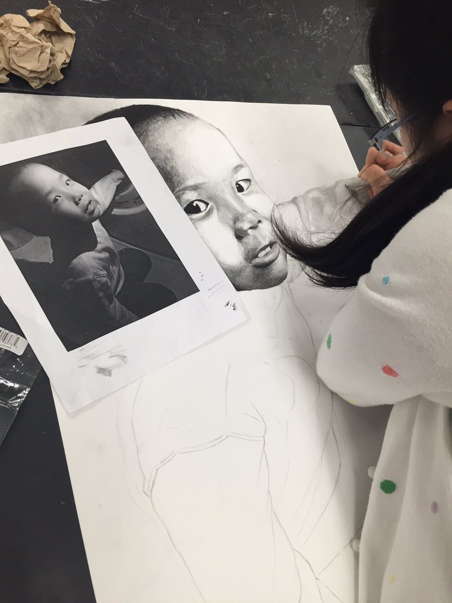 sheptonart's tweet photo. Art II charcoal chiaroscuro in progress https://t.co/qnHdj5MOY8