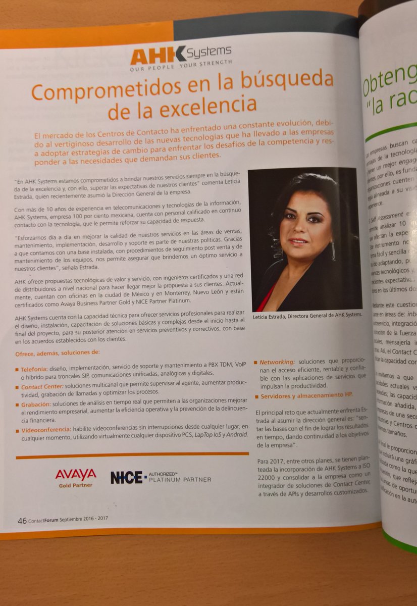 AhkVentas's tweet photo. Después del boletín del @IMT_ ahora estamos en la revista @ContactForumMX no se olviden de pasar a revisar https://t.co/3bFWPmYwHS https://t.co/0LNd1zozNP