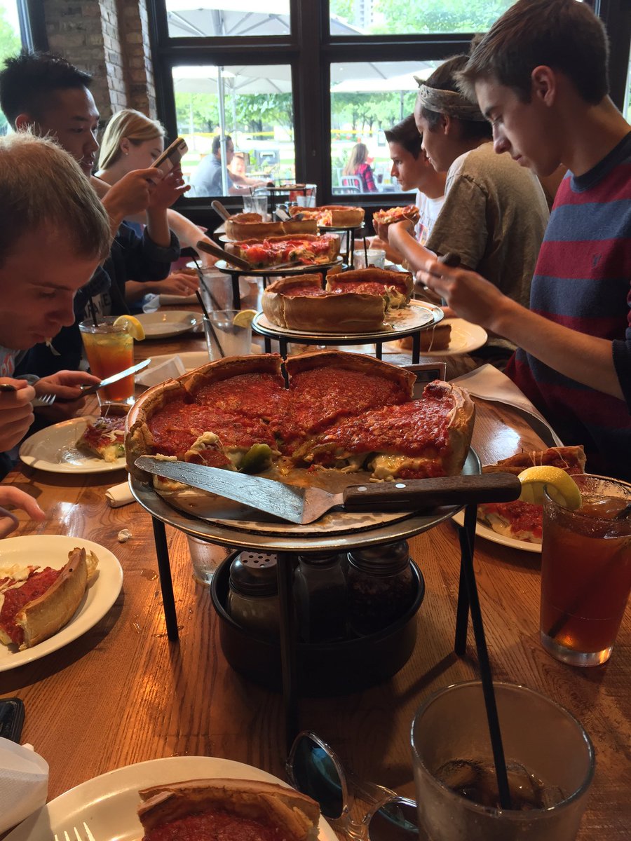 LansingDB8n4N6's tweet photo. Chicago-style pizza at Giordano's for family lunch!!! #debatefam #lldebate #lovinnavypier https://t.co/FS1bMZWfa1