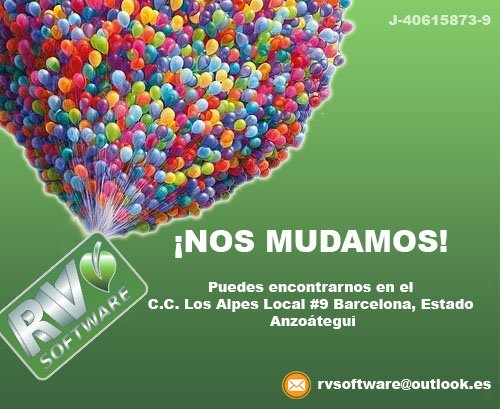 RVSoftwareVE's tweet image. Mudados. Ahora nos puedes encontrar en C.C. los Alpes Local N°9 #rvsoftware #Barcelona #Venezuela