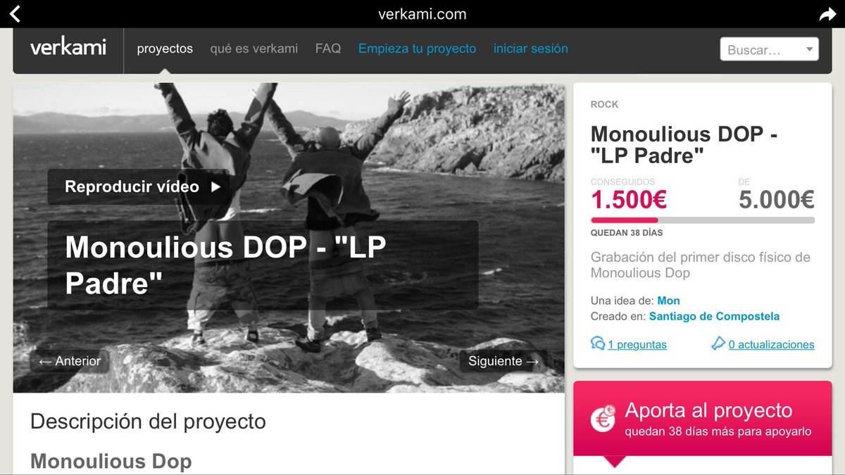 O 30% recaudado en pouco máis de 48h. Estamos chorando! Temos que seguir empurrando que ven a costa arriba. verkami.com/projects/16025… #LPpadre