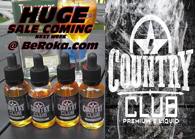 CountryClubVape's tweet photo. SALE COMING NEXT WEEK! Code 'sale20' still active, and ROCK BOTTOM wholesale rates now apply! #gitsome #vape #ejuice 📷: @countryclubvapes https://t.co/J79XYBmZv5