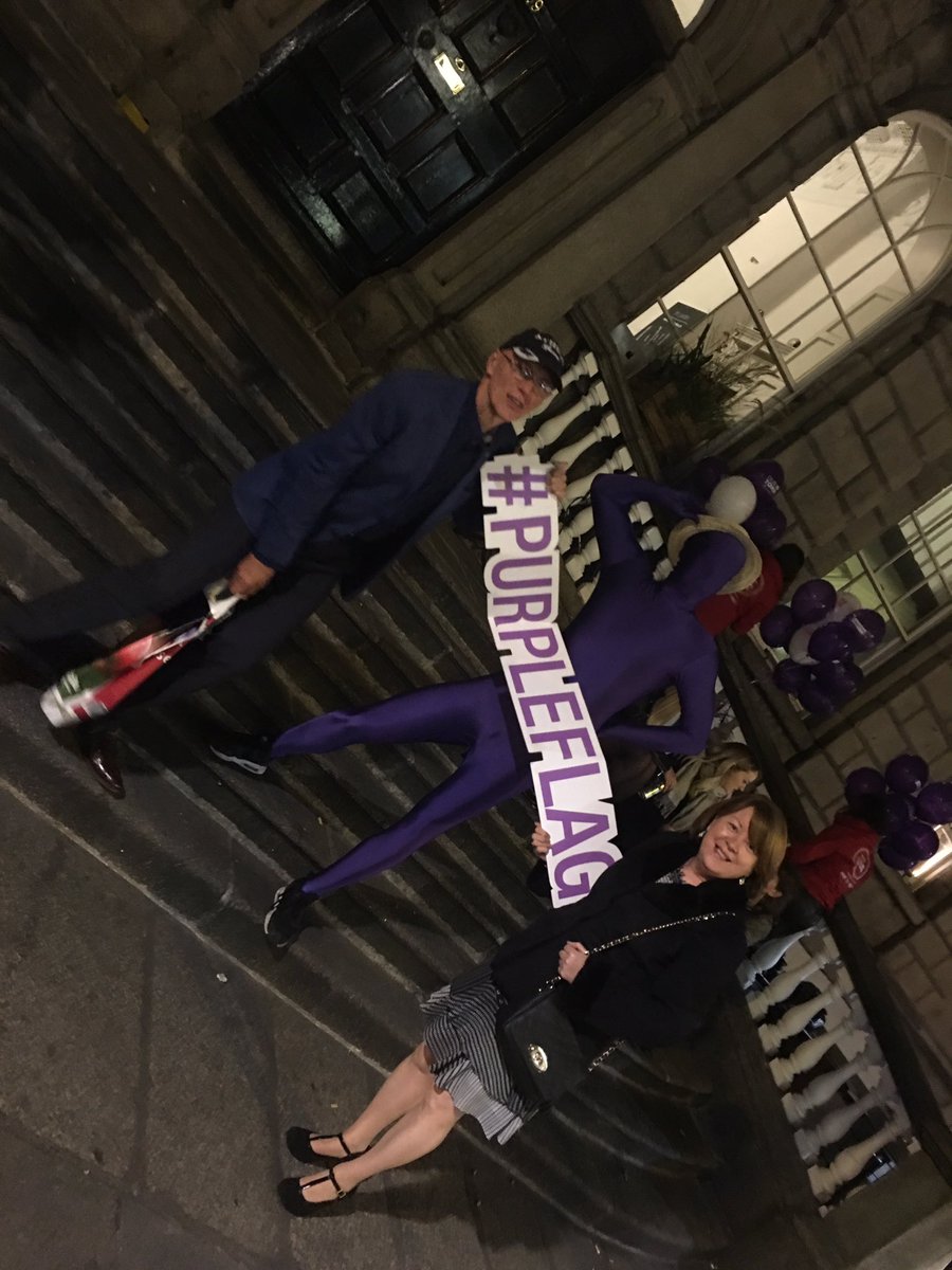 #PurpleFlag Meeting the PurpleFlag Man Outside Powerscourt Town House tonight on my 66th!!!