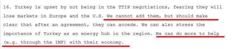 Clinton ekibi gelirse ABDnin planlanan Yeni Ticaret anlaşmasında (TTIP) Türkiyenin yeri yok. IMF yi yollarız diyorlar