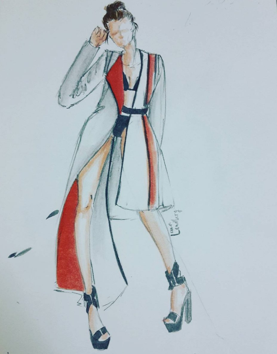 ForwardPR's tweet photo. We love this watercolour illustration of the @PA5H_London SS17 show by Iann Lundberg. #LFW https://t.co/v1fWnjP3f5