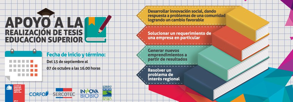 INCUBAUDEC's tweet photo. Atención estudiantes! Se amplia plazo para postular a Concurso de tesis de @fomentobiobio hasta 11/10!! https://t.co/IlTayEoDEH