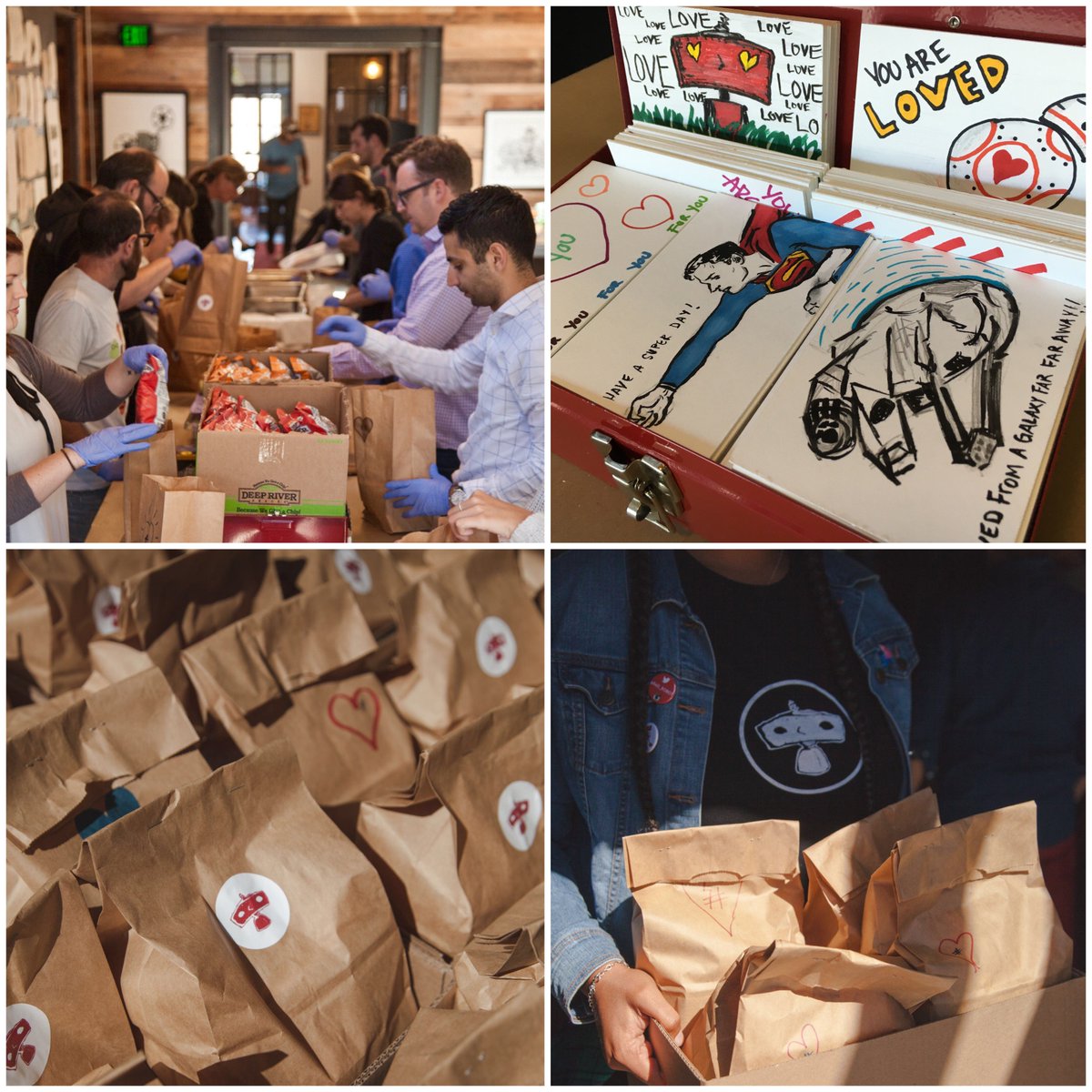 bad_robot's tweet photo. Proud to partner with @hashtaglunchbag &amp; @OPCCLA to pack lunches for neighbors in need.  #FeedAndFeelLove https://t.co/k3JyjZJm4o