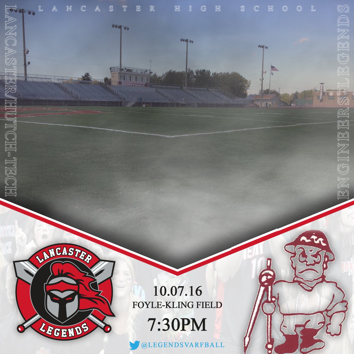 90EastDesign's tweet photo. Game Day at Lancaster High School, 7:30pm @LegendsVarFball https://t.co/54CEdomfr0