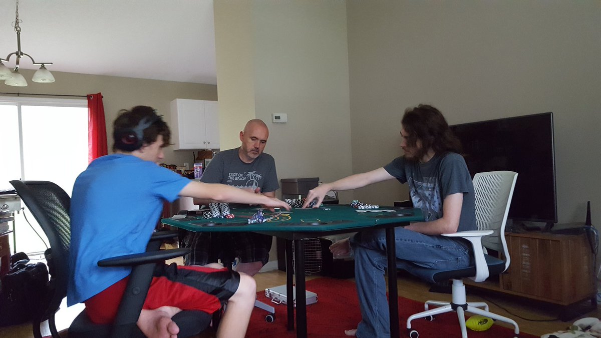 UndeadR3d's tweet photo. What to do during a storm with no electricity?Teach the kids poker! #PowerPlease  #HurricaneMatthew #NEFL https://t.co/LLAwYnGg2p