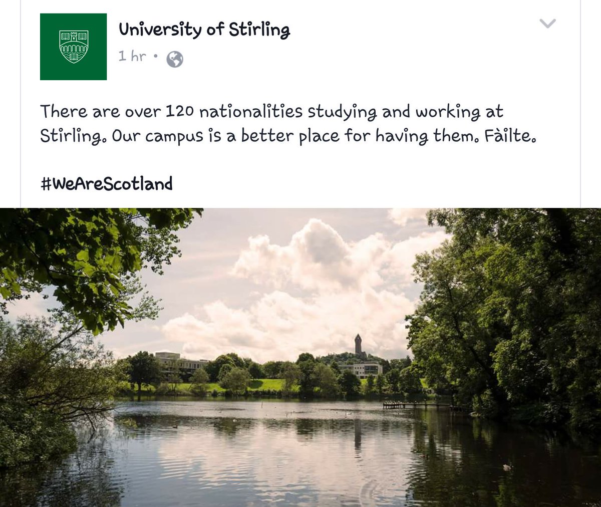 Good on you Stirling University!

#WeAreScotland