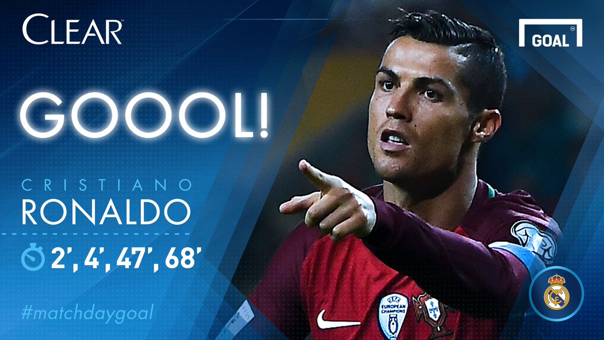 RONALDO QUAT-TRICK! Portugal 5-0 Andorra ('68) LIVE: bit.ly/2dyqqaw #MatchdayGoal <a href="/CLEARIndonesia/">CLEAR Indonesia</a>