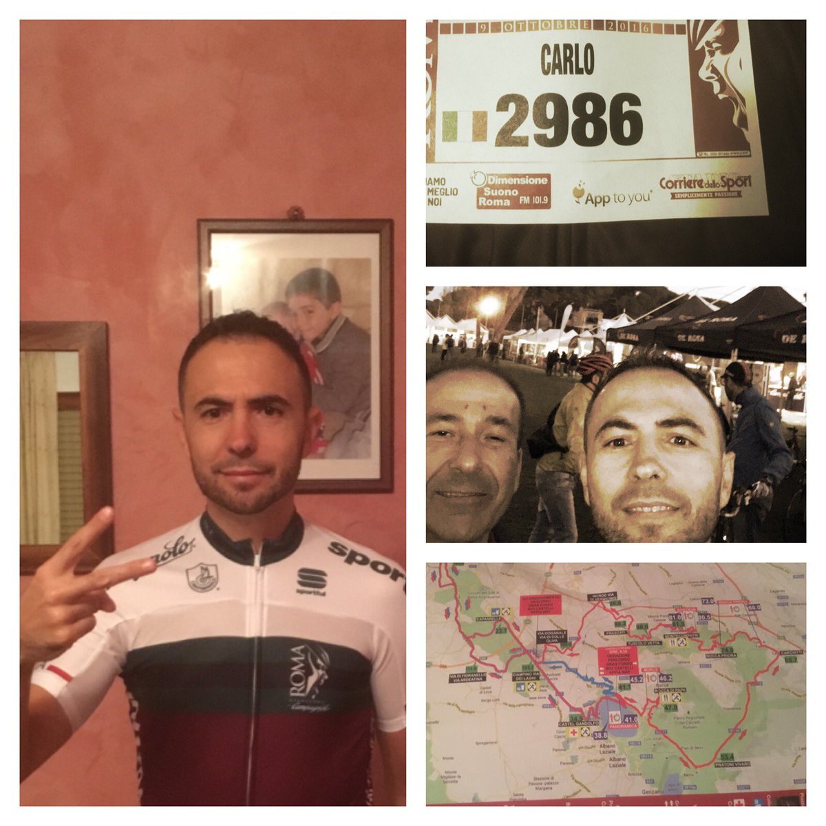 capcarlito's tweet photo. Tutto pronto x @granfondoroma #GFCR2016 carico il giusto, preoccupato tanto! @senzabici #cisiamo #nonmollo #pioggiadaccetregua https://t.co/N3VpVfL70a