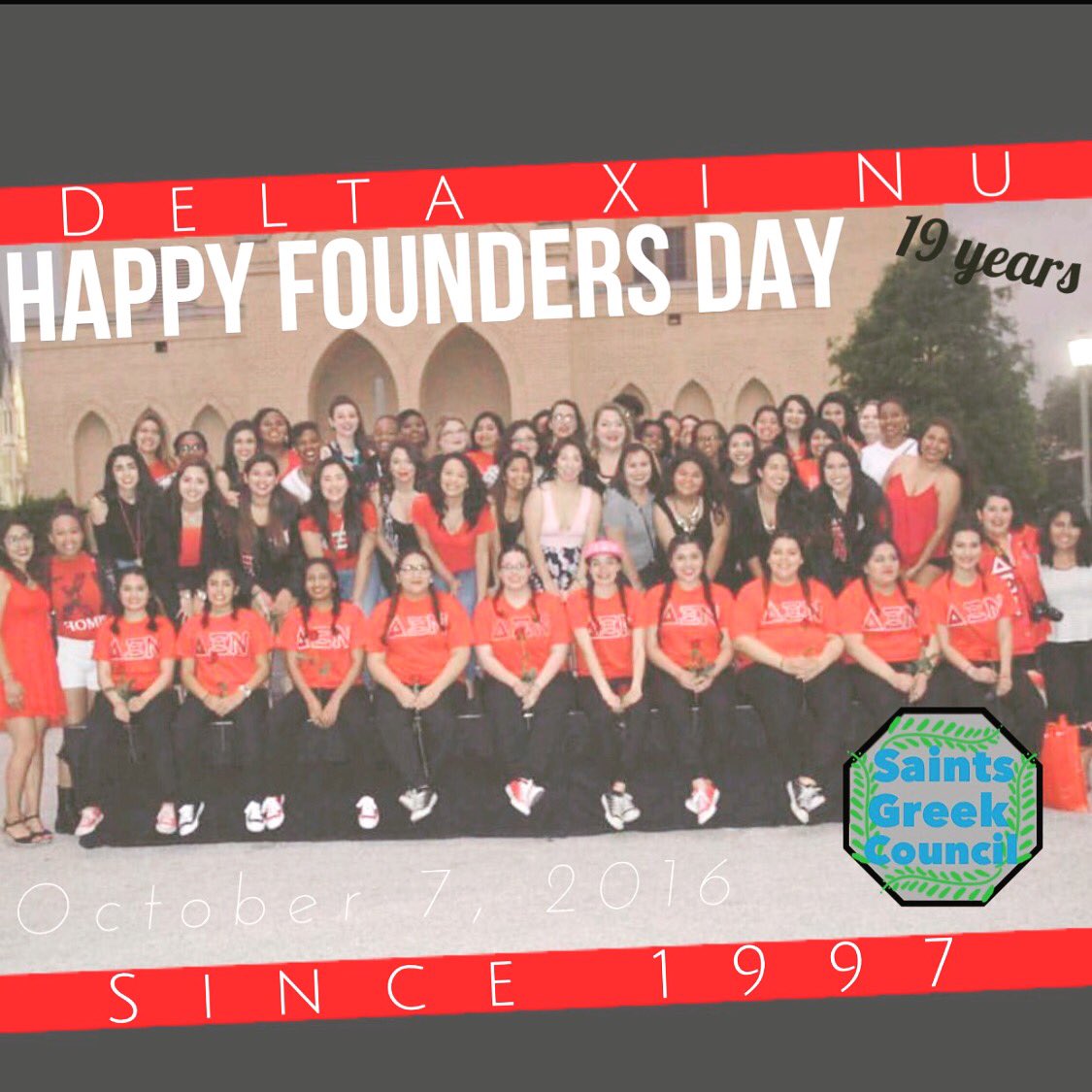 OLLUSGC's tweet photo. Happy Founders day to Delta Xi Nu! Keep up the amazing work you all do! #ΔΞΝ #OLLU #SaintsGreekCouncil https://t.co/iKhRzaWx4X